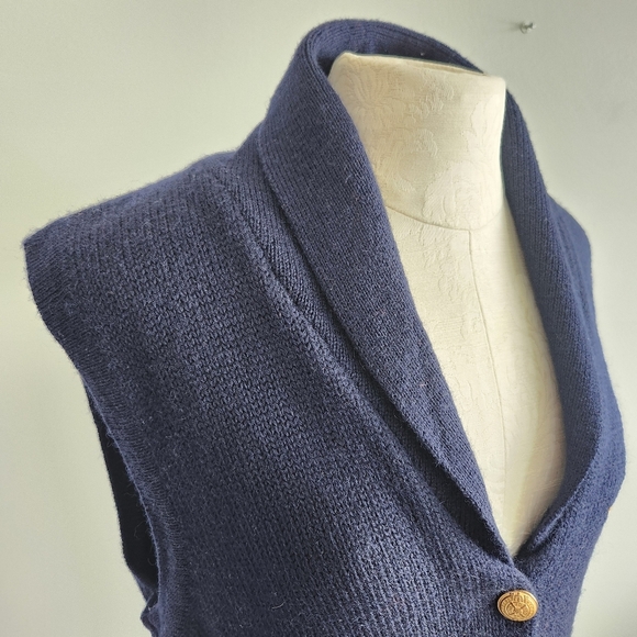 The Eagle's Eye Vintage 90s 100% Wool Academia Preppy Sweater Vest Size Medium - Picture 3 of 11